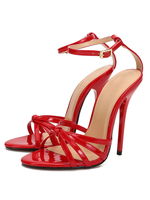 Sandali con cinturino sexy da donna Tacco a spillo Scarpe rosse seducenti con tacco alto 5;1 "
