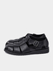 Sandali con punta chiusa in stile romano retrò fibbia vera pelle maglia scarpe da uomo estive