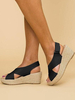 Sandali con tacco a zeppa da donna Street Wear in ecopelle con punta aperta