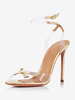 Sandali con tacco alto da donna stiletto patchwork con cinturino scarpe da festa