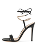 Sandali con tacco alto in pelle PU nera con punta tonda Scarpe da ballo da donna Scarpe da festa