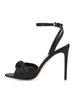 Sandali con tacco alto Scarpe da ballo con punta tonda in raso nero Scarpe da festa da donna