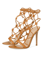 Sandali con tacco alto Scarpe da ballo da donna in pelle PU nera con punta tonda