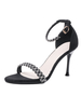 Sandali con tacco alto Scarpe da sera da donna con punta tonda in pelle scamosciata nera con punta tonda