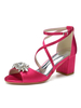 Sandali con tacco da donna con tacco a spillo e punta aperta in pelle PU Sandali con cinturino alla caviglia rosa