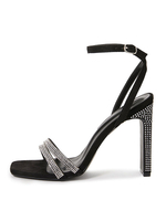 Sandali con Tacco da Donna Punta Quadrata Sandali con Tacco Grosso Tomaia in Micro Pelle Scamosciata