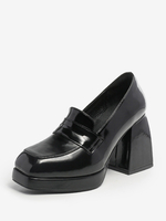 Sandali con tacco da donna Sandali con punta tonda Tacco grosso in pelle PU