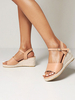Sandali con zeppa da donna Sandali casual casual con punta tonda in pelle PU