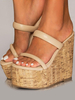 Sandali con zeppa da donna Sandali in pelle PU con punta aperta