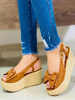 Sandali con zeppa da donna Street Wear Bows Sandali open toe in spugna