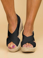 Sandali con zeppa da donna Street Wear Sandali aperti in pelle PU