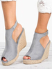 Sandali con zeppa in spugna da donna