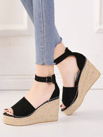Sandali con zeppa in spugna da donna