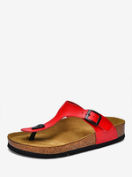 Sandali da uomo Slip-On in pelle di vacchetta con suola in gomma