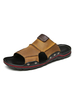 Sandali da uomo Slip-On in pelle di vacchetta con suola in gomma