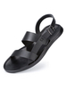 Sandali da uomo Slip-On in pelle di vacchetta con suola in gomma