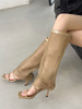 Sandali gladiatore con tacco a spillo con cerniera da donna Stivali estivi in pelle PU