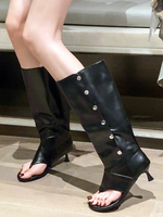 Sandali gladiatore con tacco a spillo rivetti da donna Stivali estivi in pelle PU