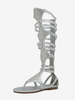Sandali gladiatore da donna Sandali gladiatore piatti infradito con rivetti argento