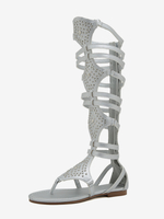 Sandali gladiatore da donna Sandali gladiatore piatti infradito con rivetti argento