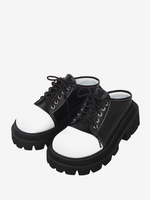 Sandali Gothic Lolita Punta tonda Pelle PU Scarpe estive Lolita nere