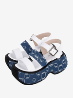 Sandali Gothic Lolita Punta tonda Tessuto Scarpe estive Lolita bianche