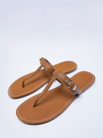 Sandali infradito da donna sandali da spiaggia piatti con fibbia marrone