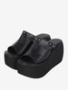 Sandali Lolita gotici rivetti punta aperta stampa floreale in pelle PU scarpe estive Lolita nere