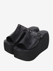 Sandali Lolita gotici rivetti punta aperta stampa floreale in pelle PU scarpe estive Lolita nere