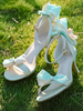 Sandali Lolita stile ROCOCO Scarpe estive Lolita a punta in pelle PU con fiocchi verdi