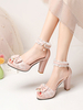 Sandali Lolita stile ROCOCO Scarpe estive Lolita bianche in pelle sintetica con punta aperta in pizzo