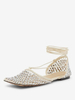 Sandali piatti da donna con strass scarpe da ballo con lacci
