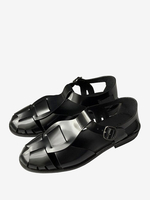 Sandali piatti da donna Sandali casual in pelle PU con fibbia rotonda