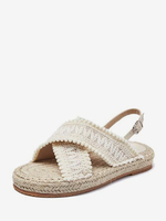 Sandali piatti da donna Sandali da spiaggia Sandali con lacci a punta tonda Scarpe da sposa Boho