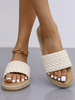 Sandali piatti per donna Pantofola albicocca in pelle PU piatta elegante