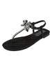 Sandali piatti slip-on da donna con tomaia in micro pelle scamosciata punta tonda