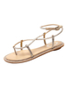 Sandali piatti slip-on da donna in pelle PU con punta tonda