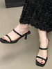 Sandali scorrevoli da donna Pantofole classiche con tacco a forma di gattino in pelle PU PU