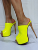 Sandali sexy con tacco alto Pantofole con tacco sexy con punta aperta in PU vernice narciso