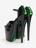 Sandali sexy con tacco alto Scarpe sexy in pelle PU verde erba Punta tonda 3 9 "7 9".