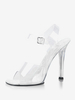 Sandali sexy con tacco alto tomaia in PVC trasparente punta aperta fibbia da 04" scarpe sexy da 47"