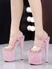 Sandali sexy per donna con plateau in pelle scamosciata rosa 39" con fibbia 79" scarpe sexy