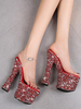 Sandali sexy per donna Red Pvc Upper Open Op Open Scarpe sexy