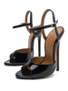 Sandali sexy per donna Sandali estivi con tacco alto e punta aperta in pelle nera