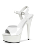Sandali sexy per donna Scarpe sexy in pelle bianca con punta aperta e cinturino per monaco