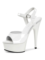 Sandali sexy per donna Scarpe sexy in pelle bianca con punta aperta e cinturino per monaco