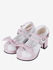 Sandali Sweet Lolita Fiocchi Punta tonda Fiocco Scarpe estive Lolita bianche in pelle PU