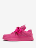 Scarpe casual da donna con punta tonda e piatte in pelle PU rosa (<1")