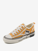 Scarpe casual da donna con punta tonda e piatte in tela gialla (<1")