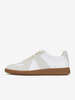 Scarpe casual da donna Sneakers con lacci a punta tonda in pelle scamosciata bianca
